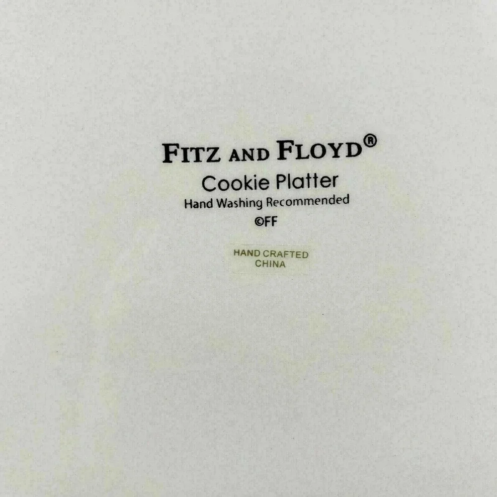 Fitz and Floyd‎ Baked With Love Cookie Platter Christmas Holiday Plate Embossed